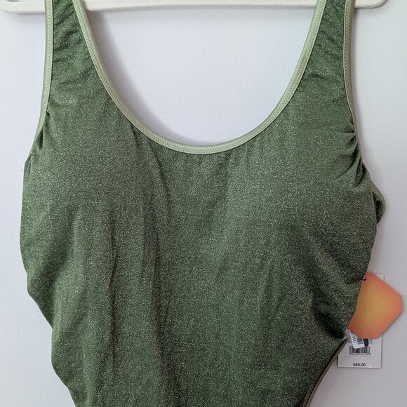 NWT Noel Green Metallic One Piece Swimsuit Bathing Suit. Size 1X - Picture 2 of 3